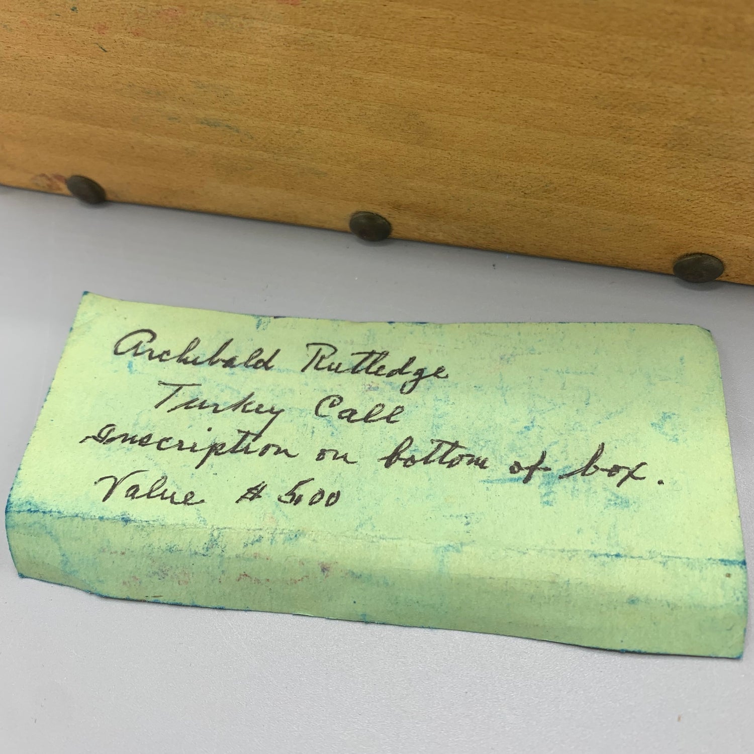 Archibald Rutledge - Vintage Box Turkey Call