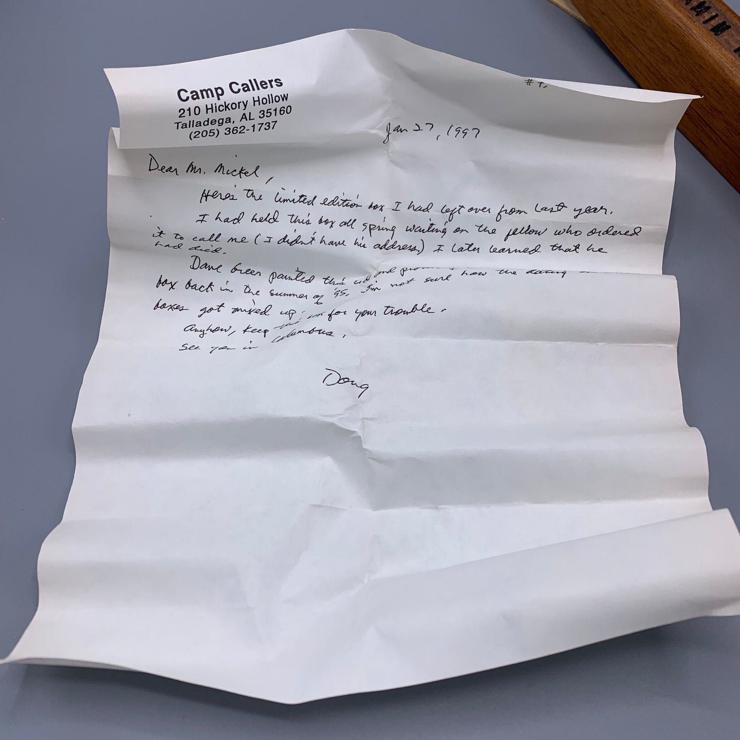 Doug Camp - Screamin Hen Box 1996 - Call No. 1052